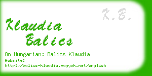 klaudia balics business card